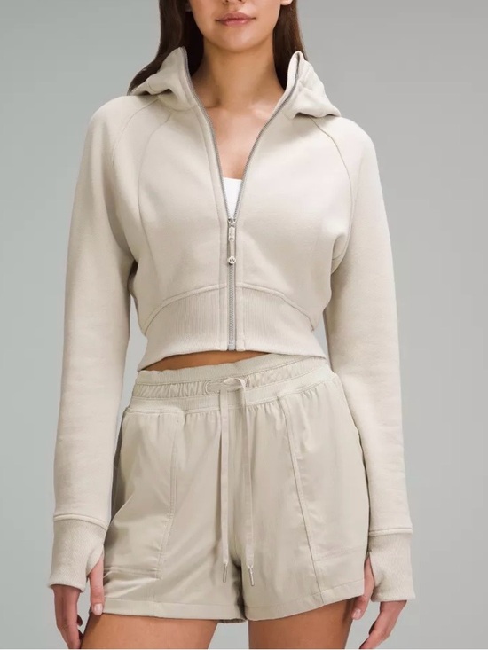 lululemon athletica Tops - Lululemon Scuba Full Zip Cropped Hoodie in Bone (Size 6)